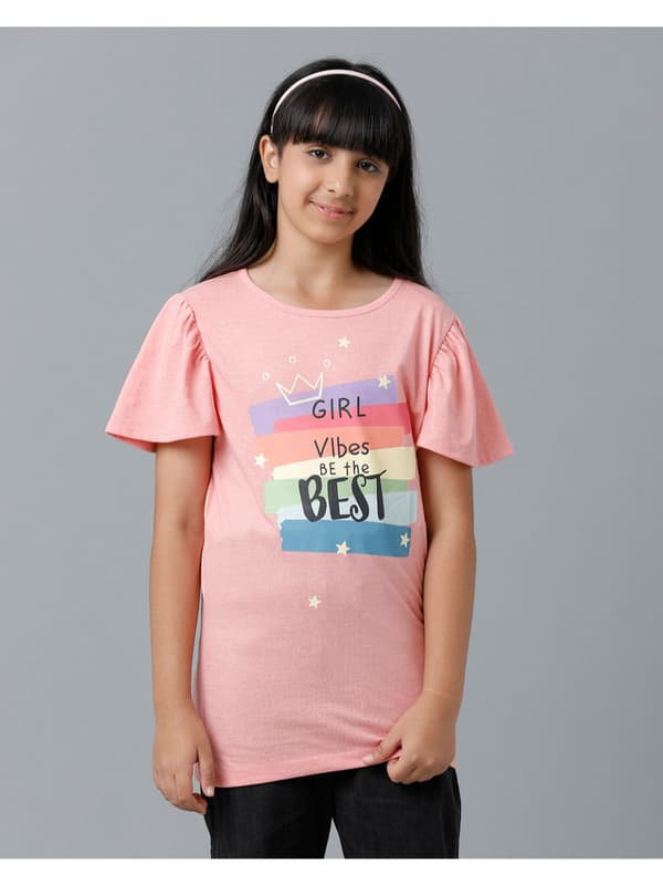 Girls Top With Print On Chest